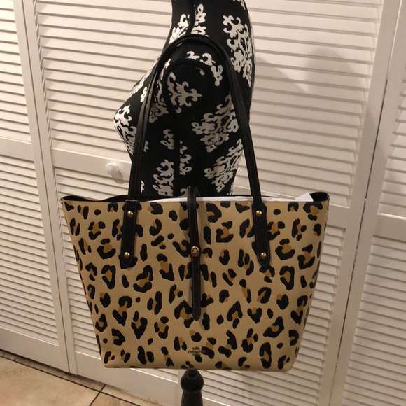 coach leopard print market tote